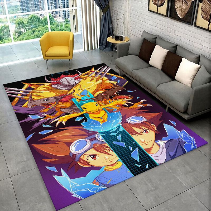 Outdoor Adventure Kids - Digimon Macera Angewomon Agumon Karikatür Halı