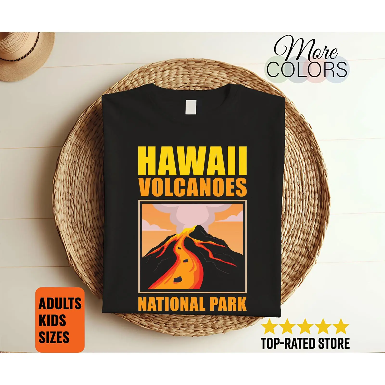 Outdoor Adventure Usa - Hawaii Volkanları Ulusal Parkı Vintage Tişört