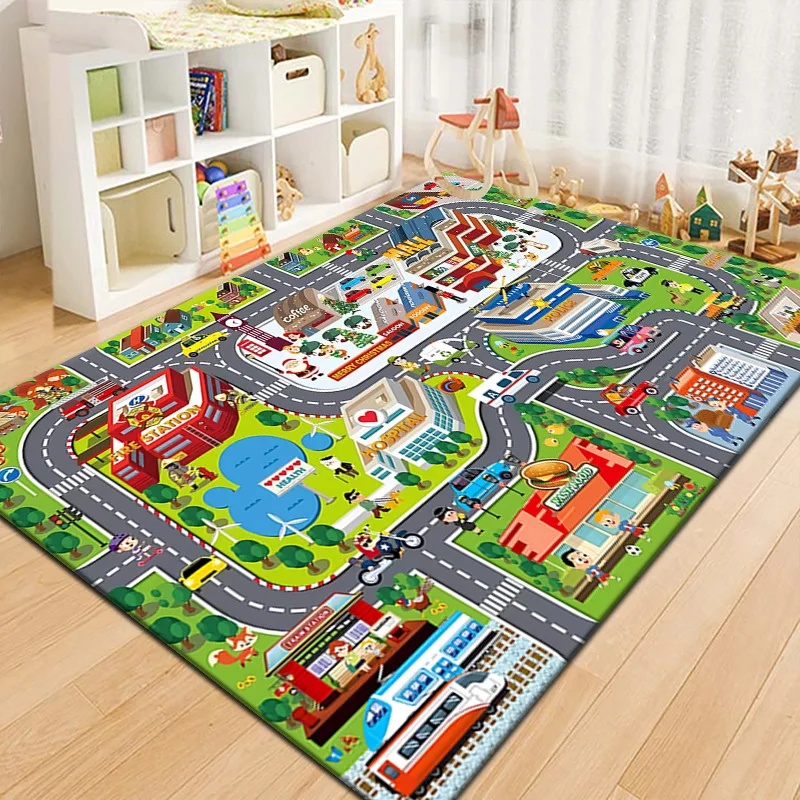 Outdoor Adventure Kids - Renkli Çocuklar Şehir Haritası Oyun Matı